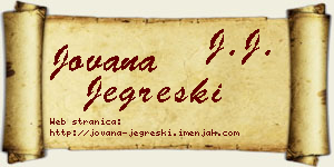 Jovana Jegreški vizit kartica